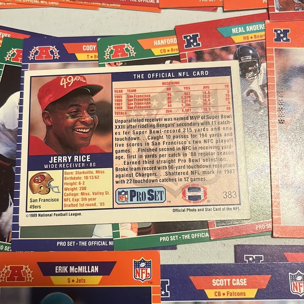 1989 NFL Pro‎ Football Cards Jerry Rice lot - Picture 5 of 5